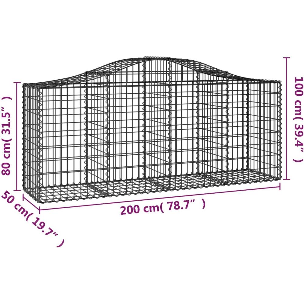 Cesti Gabbioni Ad Arco 40 Pz 200x50x80/100 Cm Ferro Zincato - Foto 5