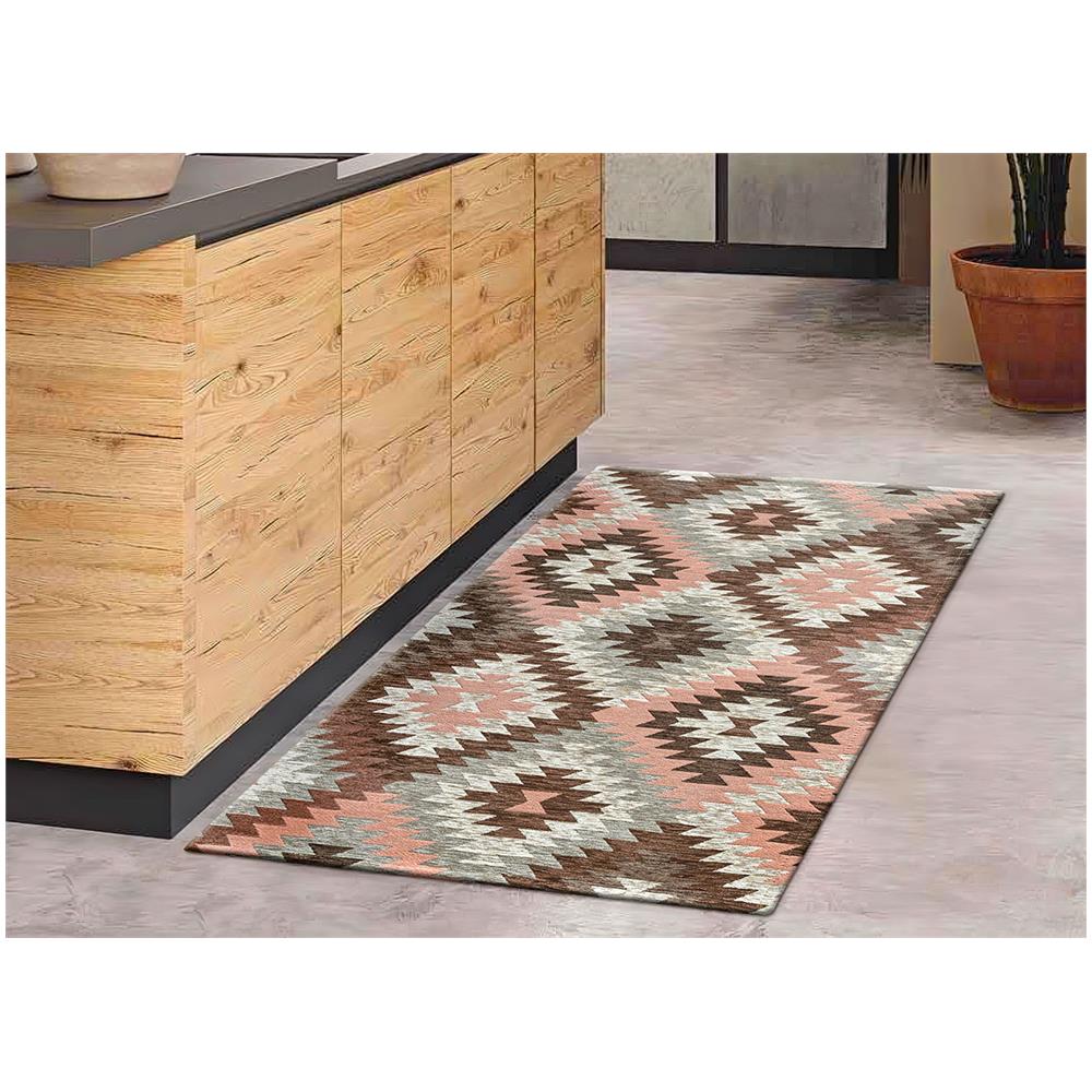 Tappeto Passatoia Cucina Corsia Retro Antiscivolo Disegno Avana Colore Rosa By Suardi 55x280 Rosa - Foto 1