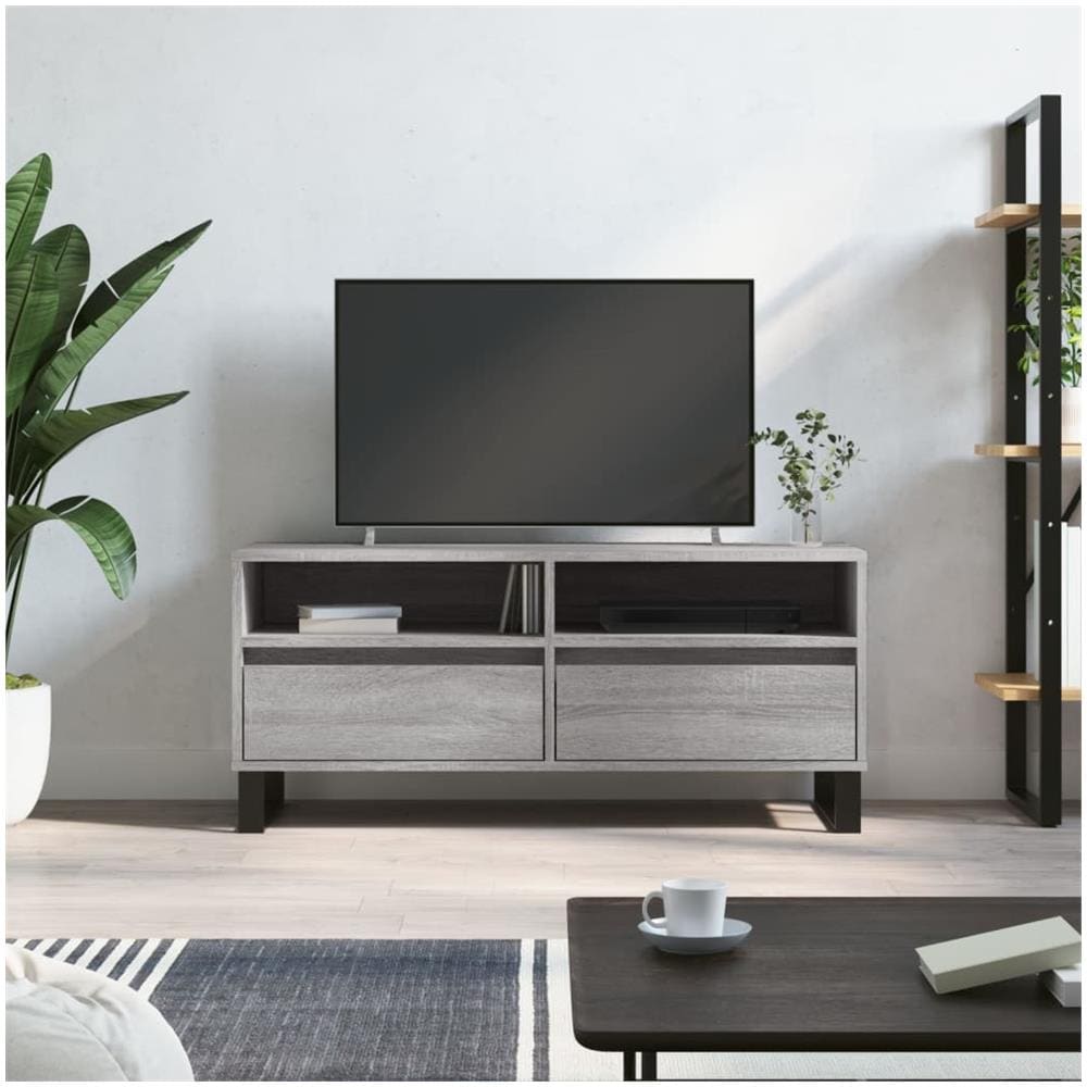 Mobile Porta Tv Grigio Sonoma 100x34,5x44,5cm Legno Multistrato - Foto 1