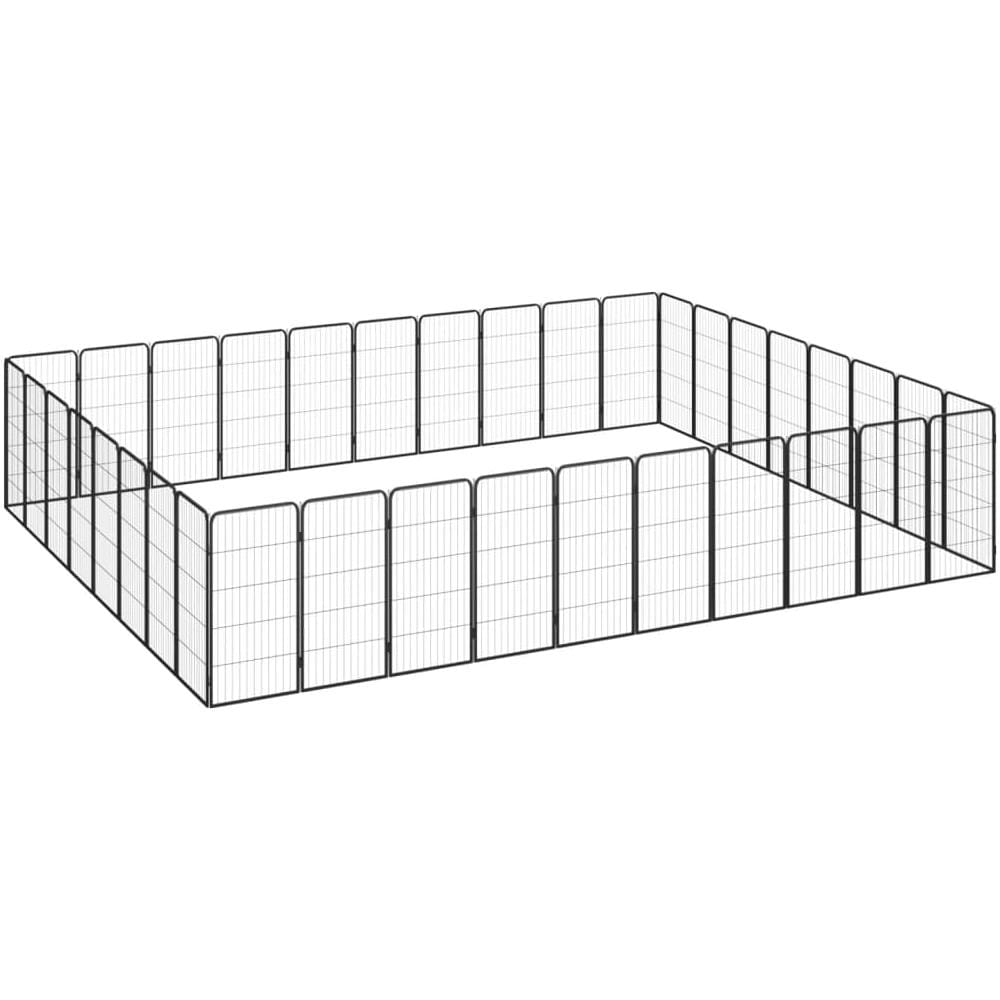 Box Cani 36 Pannelli Nero 50x100 Cm Acciaio Verniciato Polvere - Foto 1