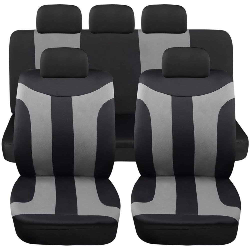 Coprisedili Auto Universali Modello Ls05, Set Anteriori E Posteriori, Tessuto Poliestere, Colore Grigio - Foto 1