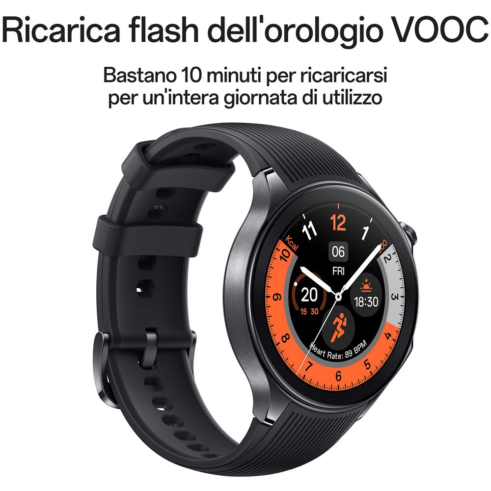 Watch X, Display AMOLED da 1.43’’, Bluetooth 5.0 BLE, GPS, NFC, WearOS 4, Doppio processore Qualcomm, Android, Ricarica Rapida 0-100% 60min, 100 ore di Autonomia, ROM 32GB Platinum Black - Foto 6