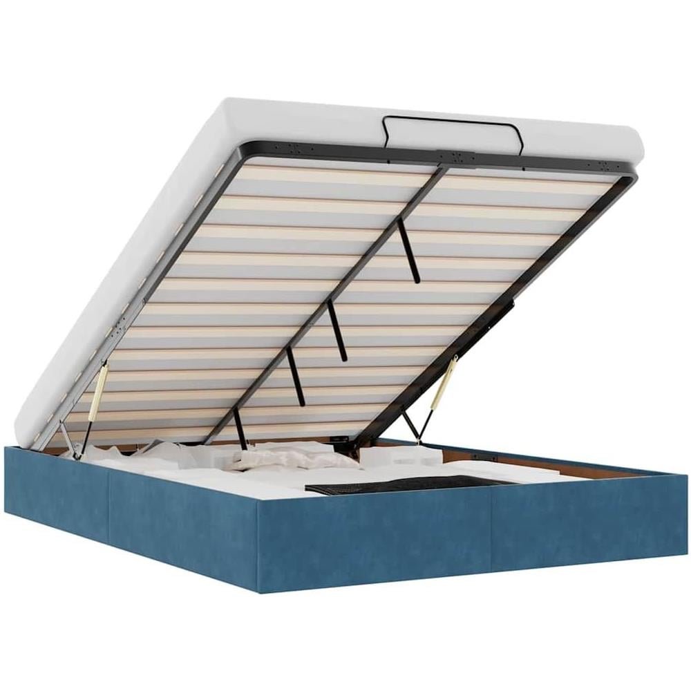 Struttura Letto Pouf senza Materasso 140x200 cm in Velluto - Foto 1