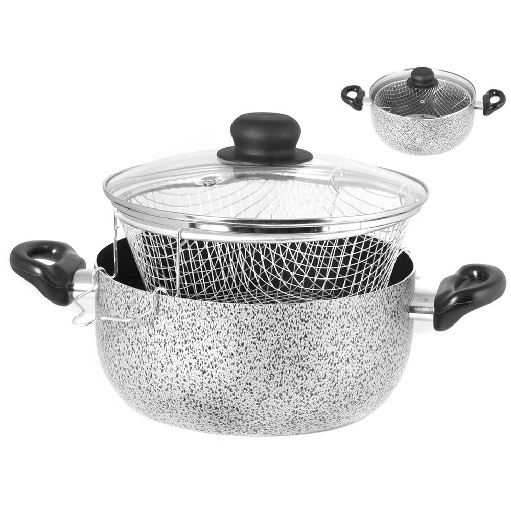Friggitrice Antiaderente con Cestello e Coperchio Diametro 24 cm - Linea Salt Pepper - Foto 1