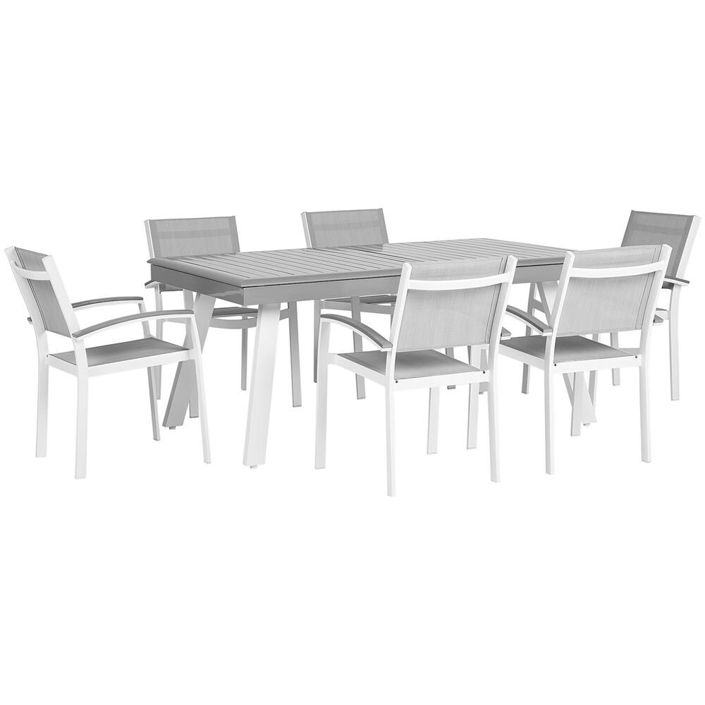 Set Di Un Tavolo E 6 Sedie Da Giardino In Colore Grigio Pereta - Foto 1