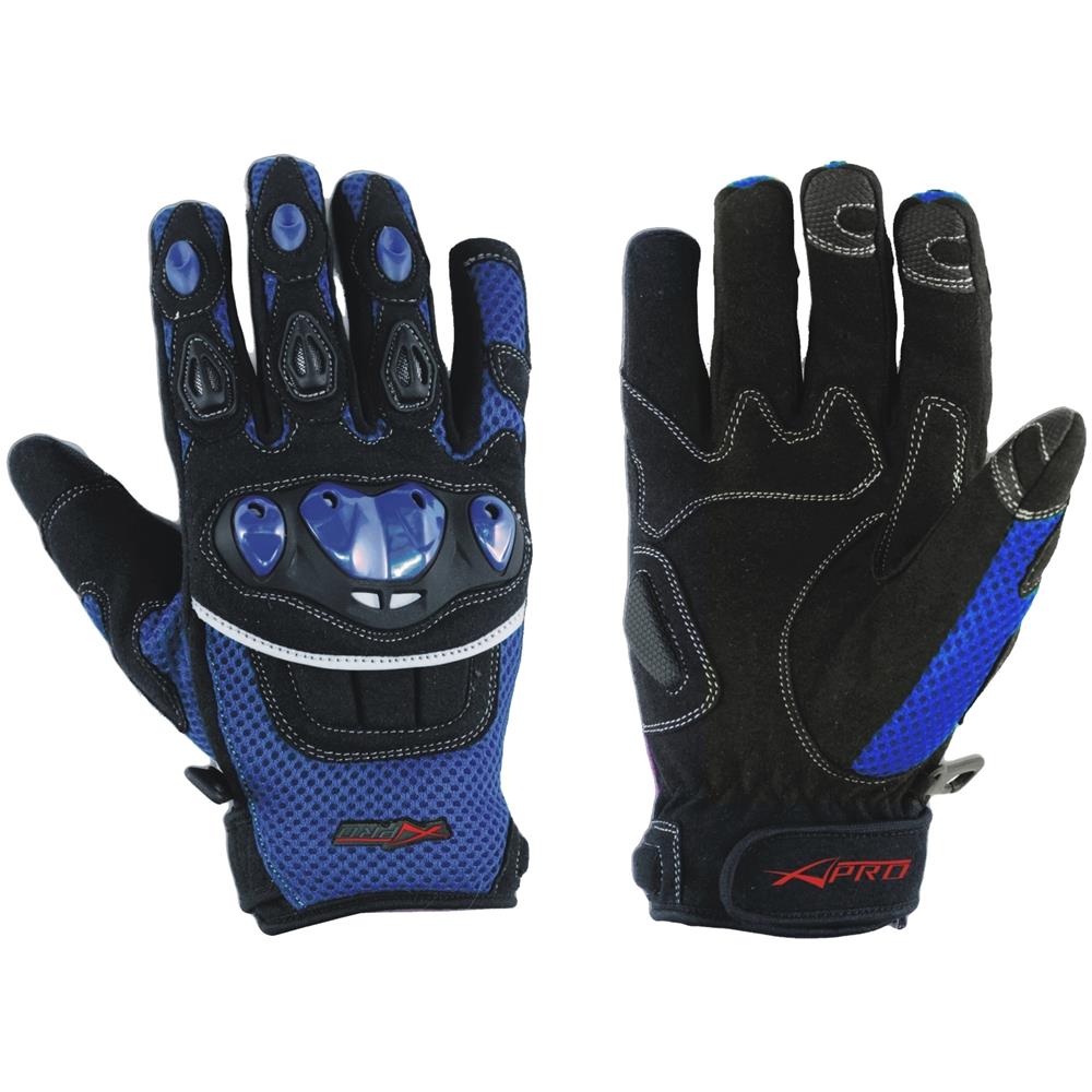 Guanto Tessuto Moto Protezione Nocche Estivo Tessuto Mesh Traforato Blu Xl - Foto 1