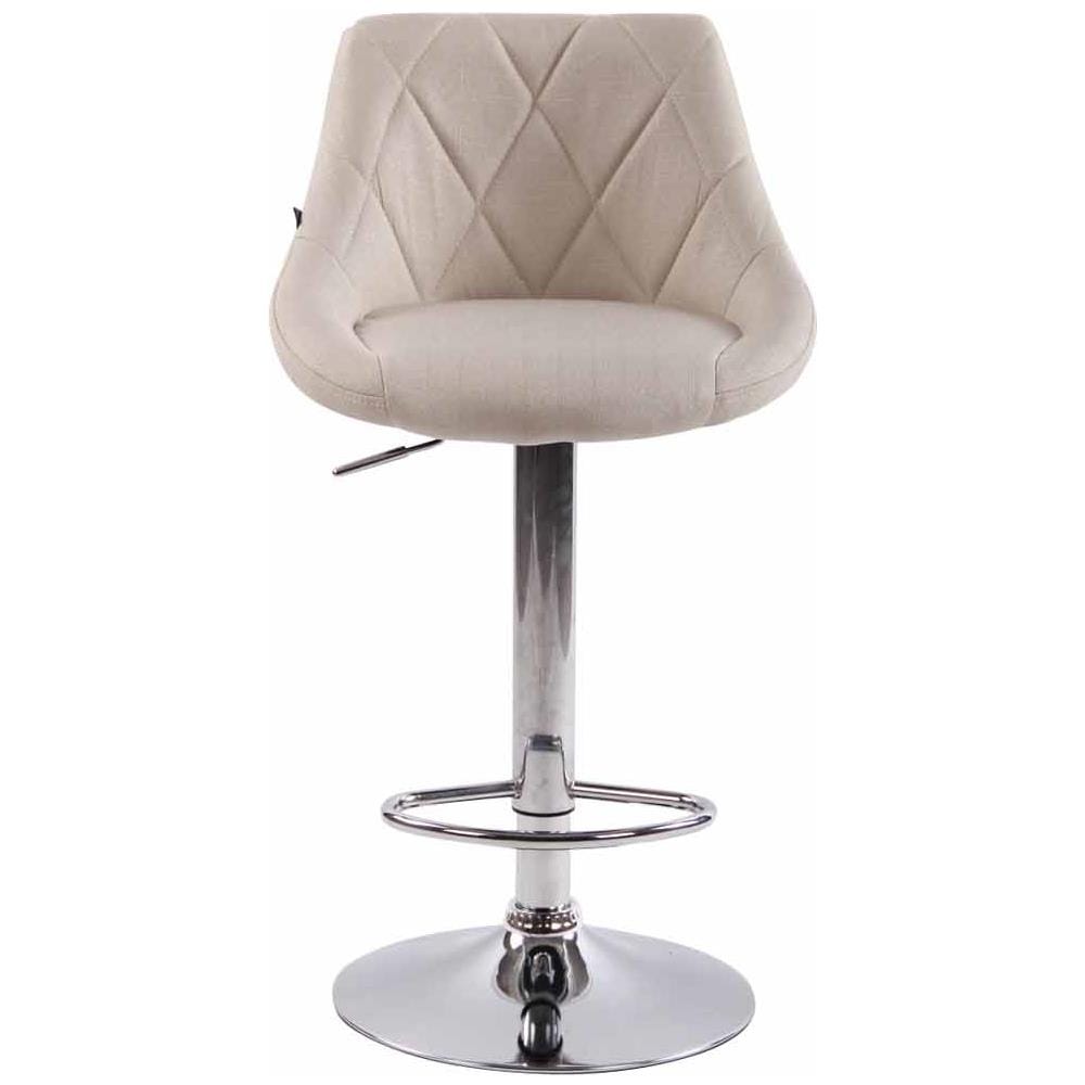 2X Sgabelli Design Lazio in Tessuto - Sedie Cucina Girevoli e Regolabili (83-104 cm) con Poggiapiedi I Sgabelli Bar Imbottiti (2 Pezzi) Crema - Foto 2