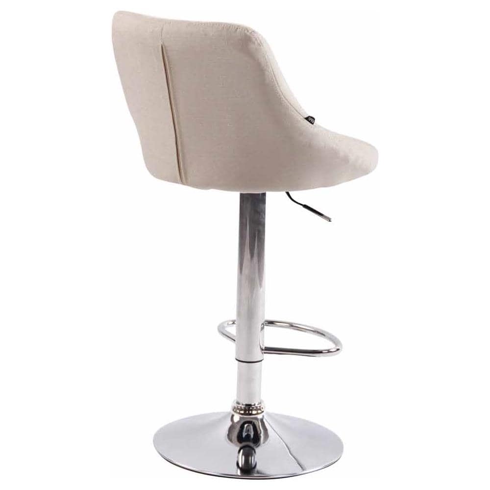 2X Sgabelli Design Lazio in Tessuto - Sedie Cucina Girevoli e Regolabili (83-104 cm) con Poggiapiedi I Sgabelli Bar Imbottiti (2 Pezzi) Crema - Foto 4