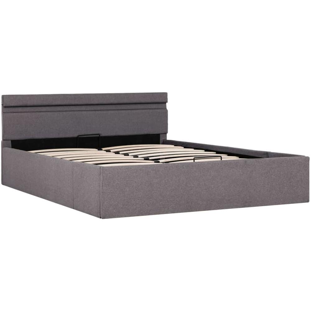 Letto Idraulico Contenitore Led Grigio Talpa Tessuto 120x200cm - Foto 2