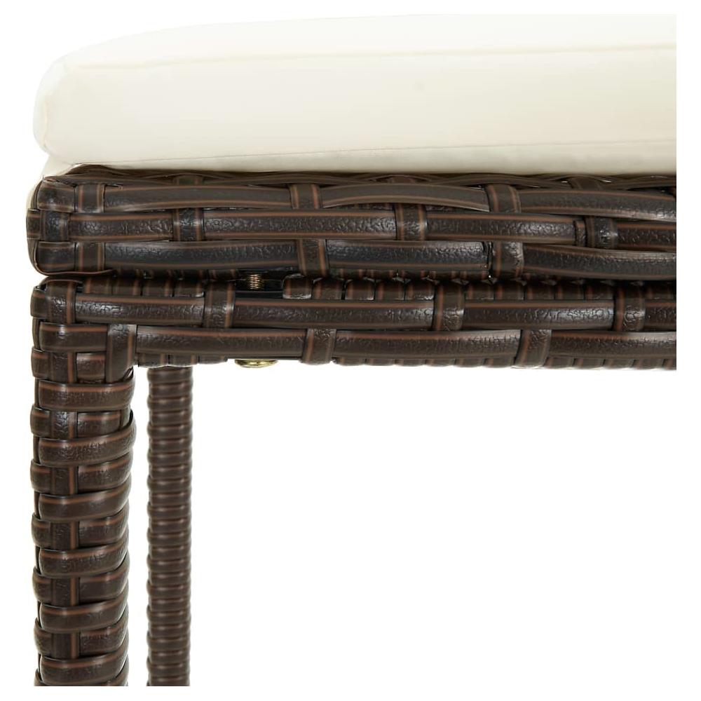 Set da Bar da Giardino 5 pz con Cuscini in Polyrattan Marrone - Foto 2