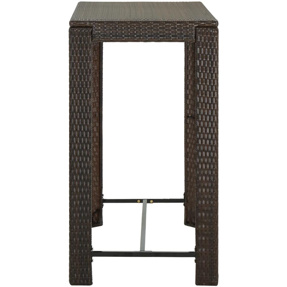 Set da Bar da Giardino 5 pz con Cuscini in Polyrattan Marrone - Foto 3