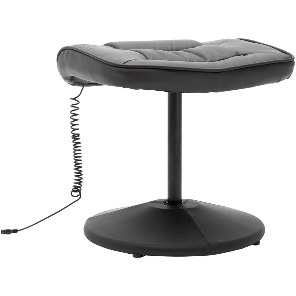 Poltrona Massaggiante Con Poggiapiedi Grigia In Similpelle - Foto 15