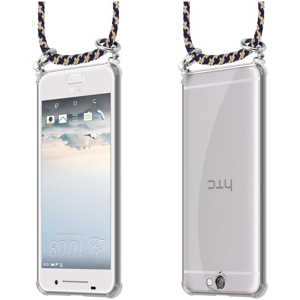 Catena Di Telefoni Cellulari Compatibile Con Htc One A9 In Blu Scuro Giallo - Coperchio Protettivo In Silicone Con Anelli D'argento, Cinturino In Corda E Custodia Staccabile - Foto 8