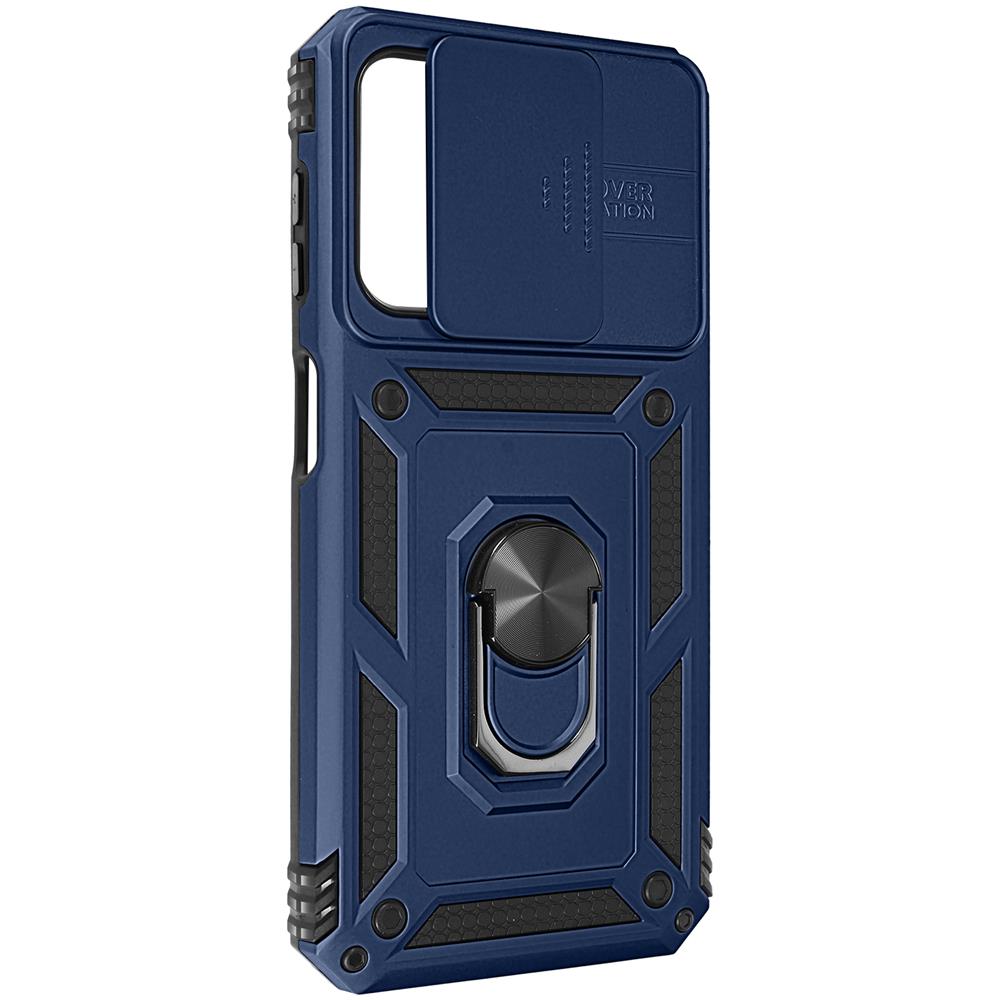 Cover Per Samsung A14 5g E 4g Con Copri-fotocamera E Anello Di Supporto Blu - Foto 2