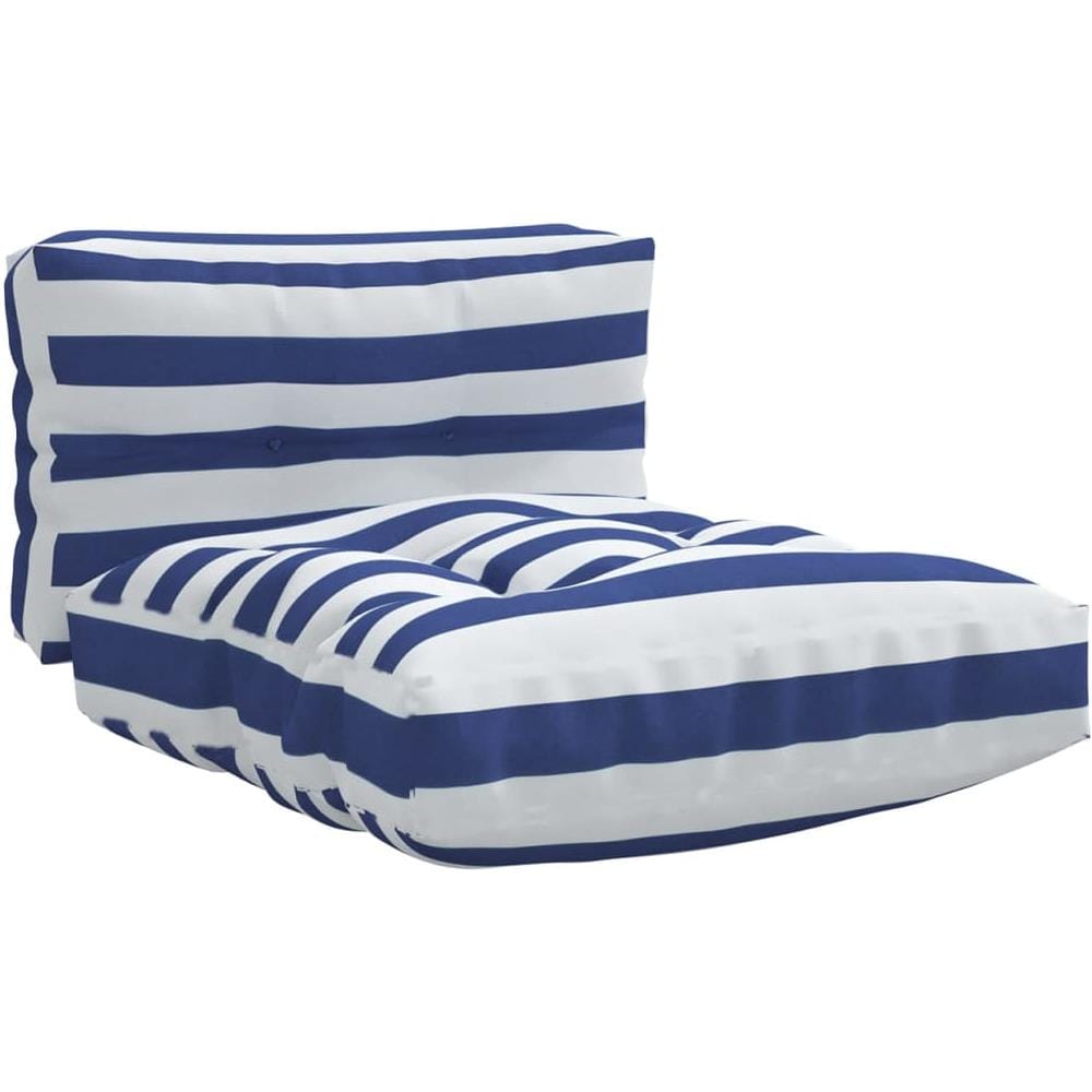 Cuscini Per Divani In Pallet 2 Pz Strisce Blu E Bianche Tessuto - Foto 2