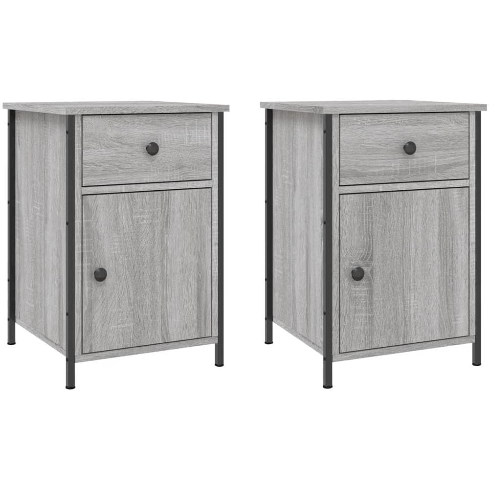 Comodini 2 Pz Grigio Sonoma 40x42x60 Cm In Legno Multistrato - Foto 2