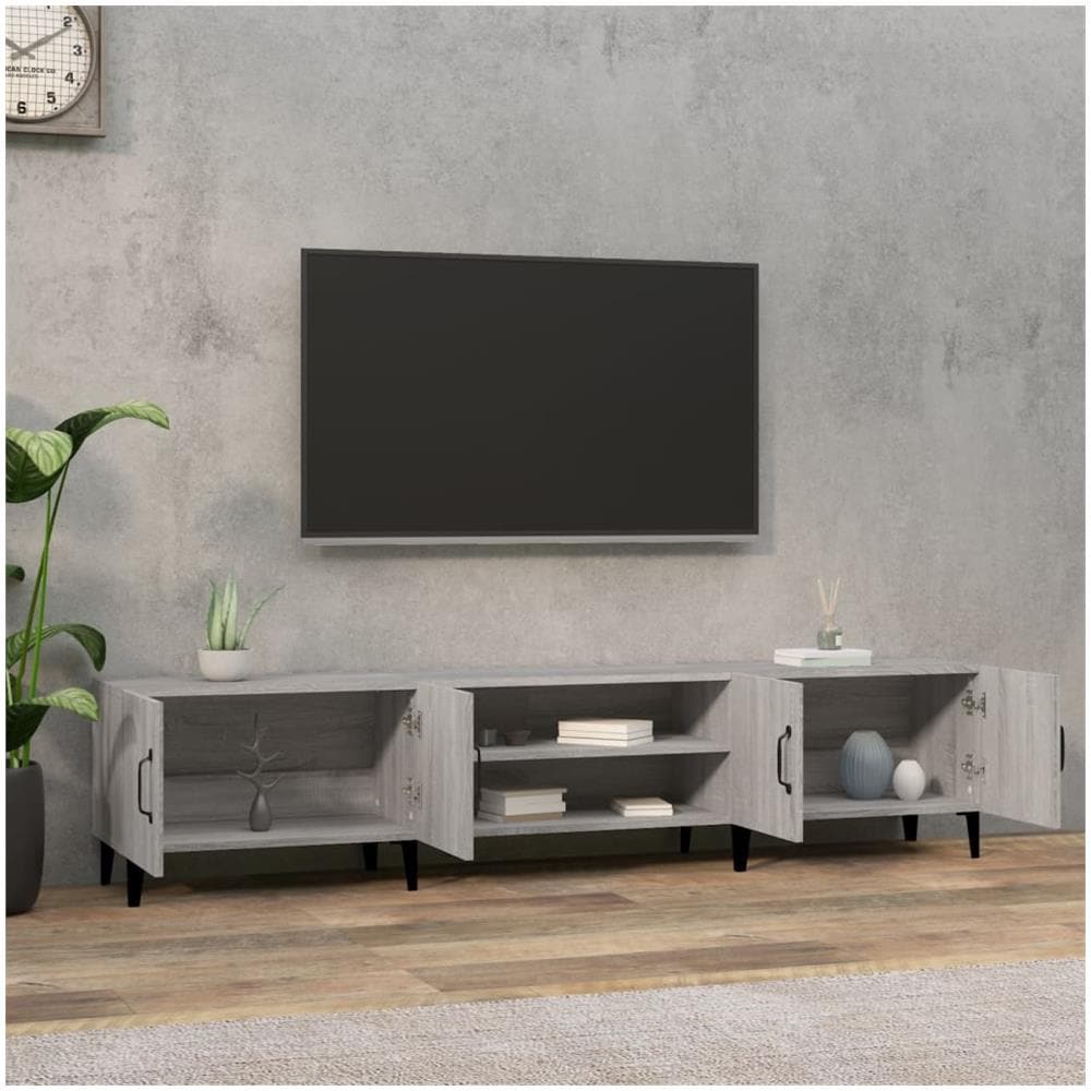 Mobile Tv Grigio Sonoma 180x31,5x40 Cm In Legno Multistrato - Foto 5