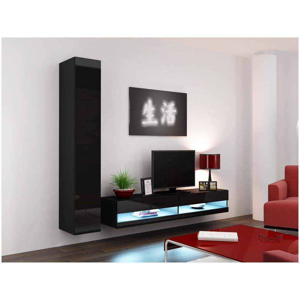 Tavolo Per Televisione Rtvvigo180n C /c Nero Laminato Legno Mdf Truciolare 180 X 30 X 40 Cm - Foto 2