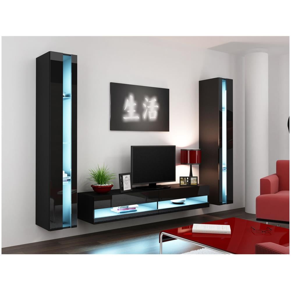 Tavolo Per Televisione Rtvvigo180n C /c Nero Laminato Legno Mdf Truciolare 180 X 30 X 40 Cm - Foto 6
