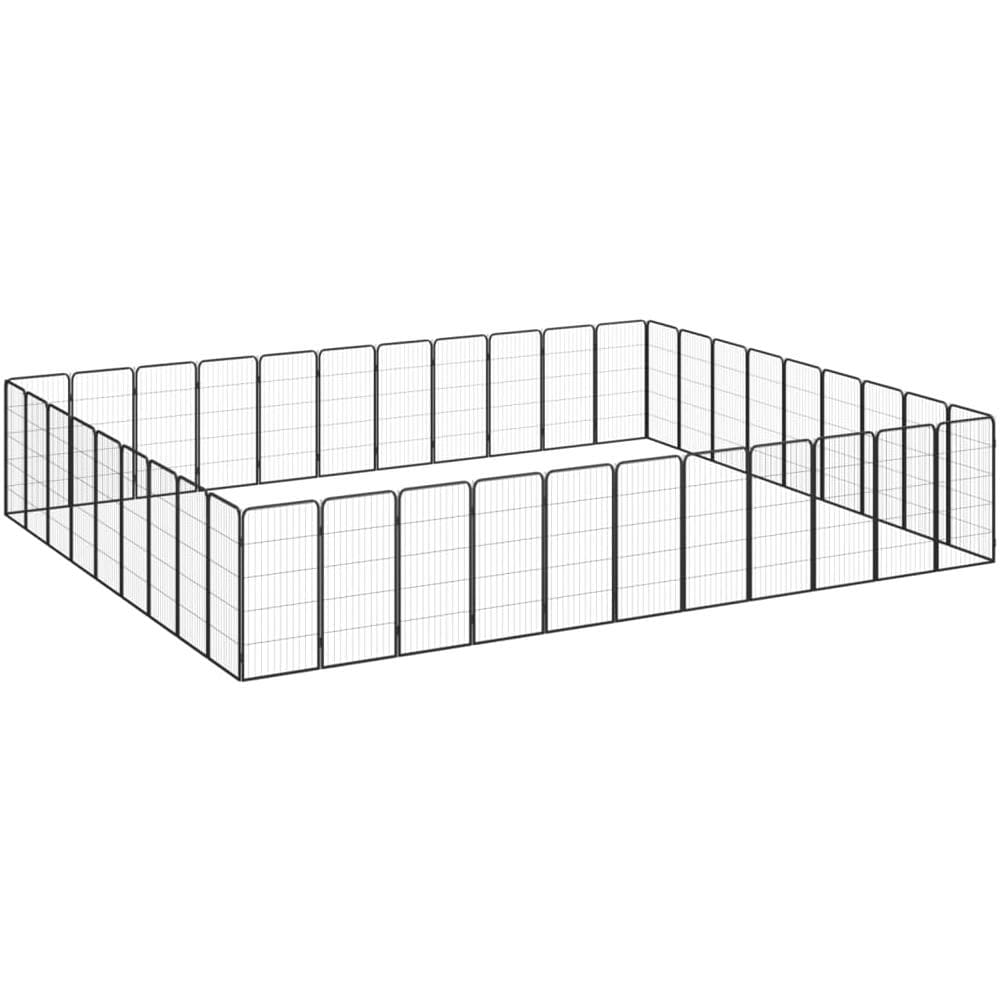 Box Cani 40 Pannelli Nero 50x100 Cm Acciaio Verniciato Polvere - Foto 1