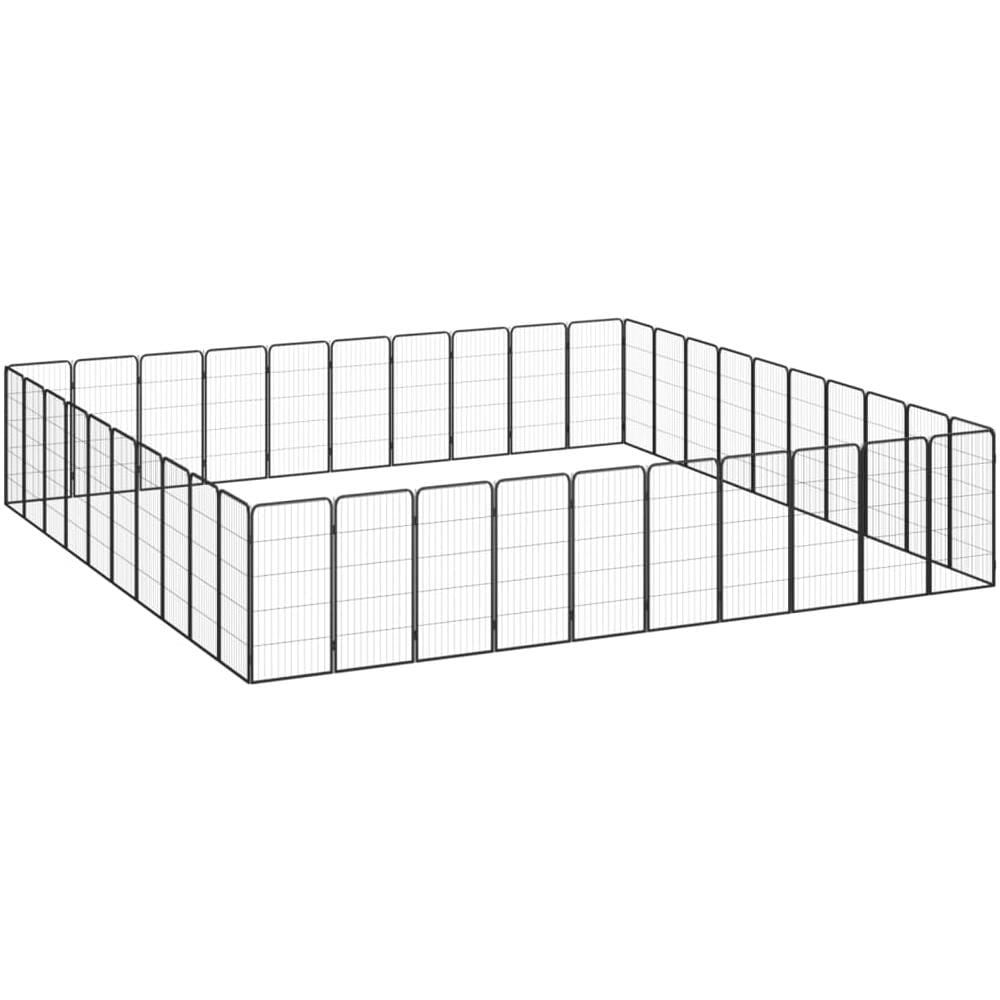 Box Cani 40 Pannelli Nero 50x100 Cm Acciaio Verniciato Polvere - Foto 3