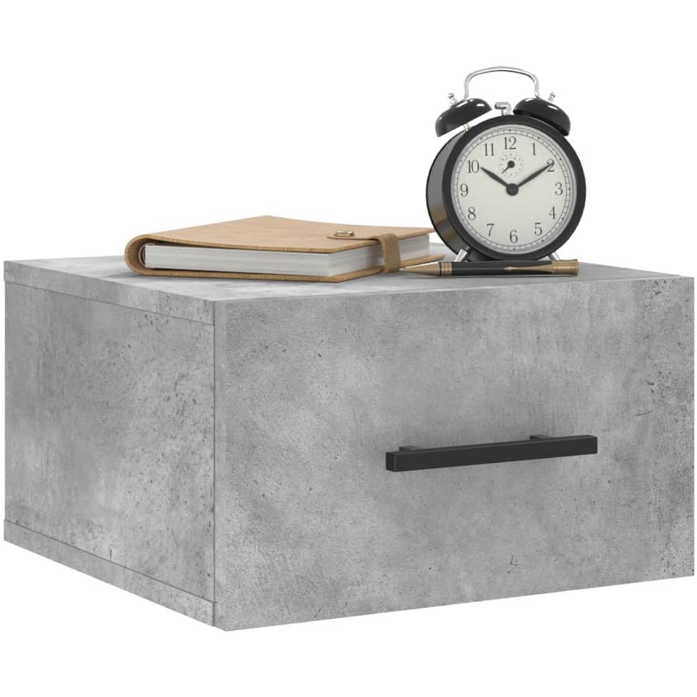 Comodini A Muro 2 Pz Grigio Cemento 35x35x20 Cm - Foto 3