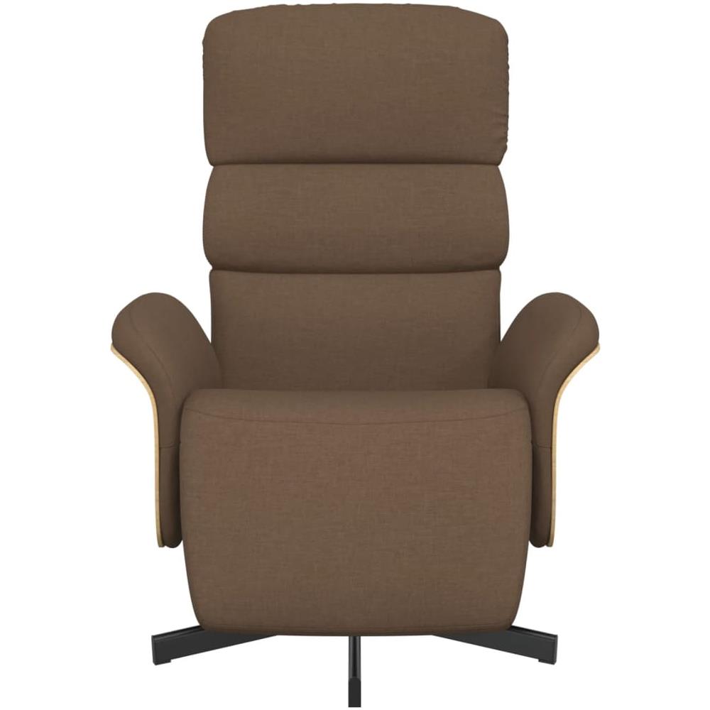 Poltrona Reclinabile Con Poggiapiedi Marrone In Tessuto - Foto 3