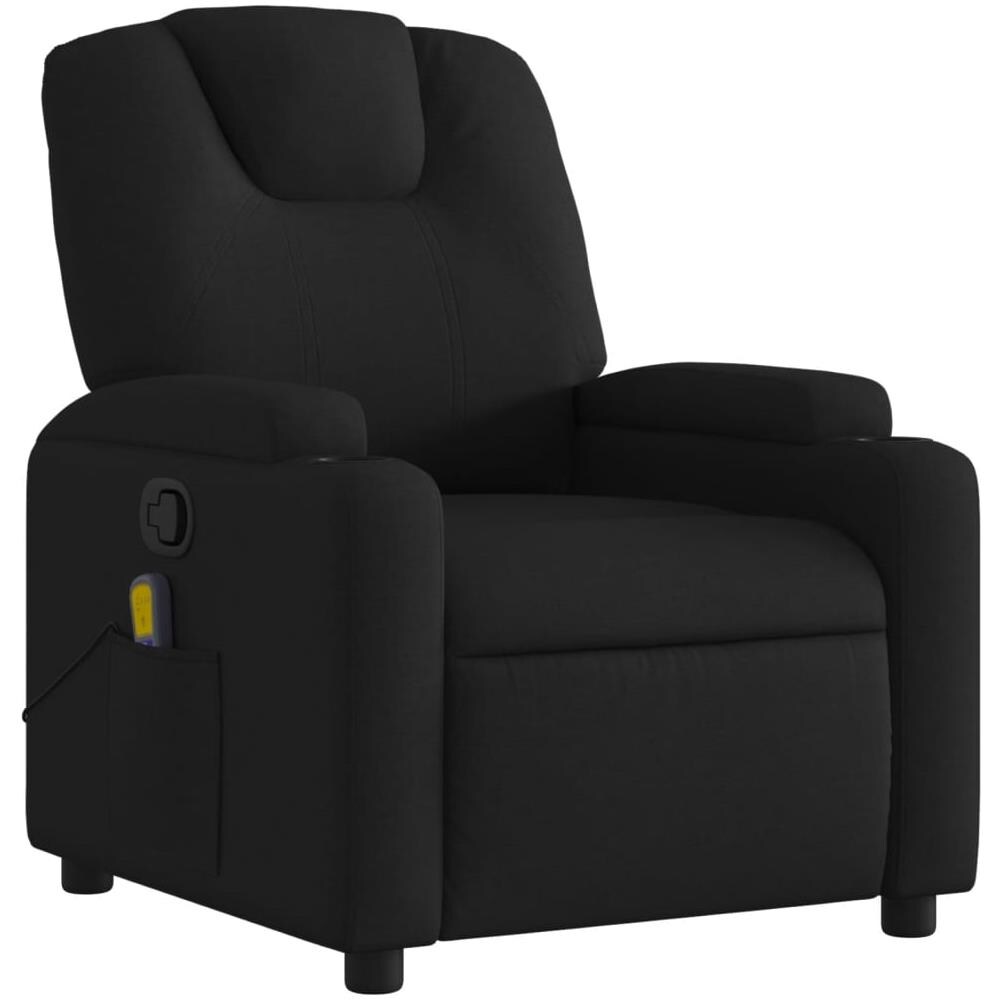 Poltrona Massaggiante Reclinabile Nera In Tessuto - Foto 2