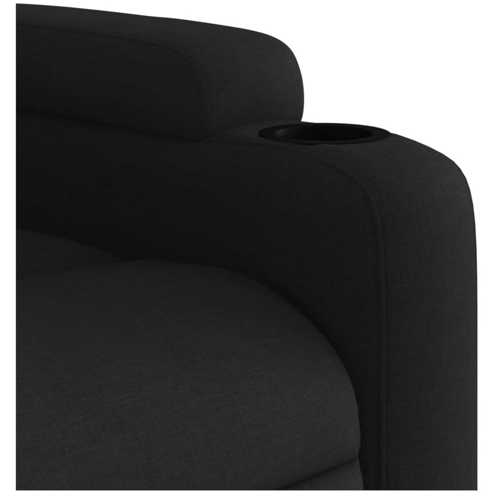 Poltrona Massaggiante Reclinabile Nera In Tessuto - Foto 8