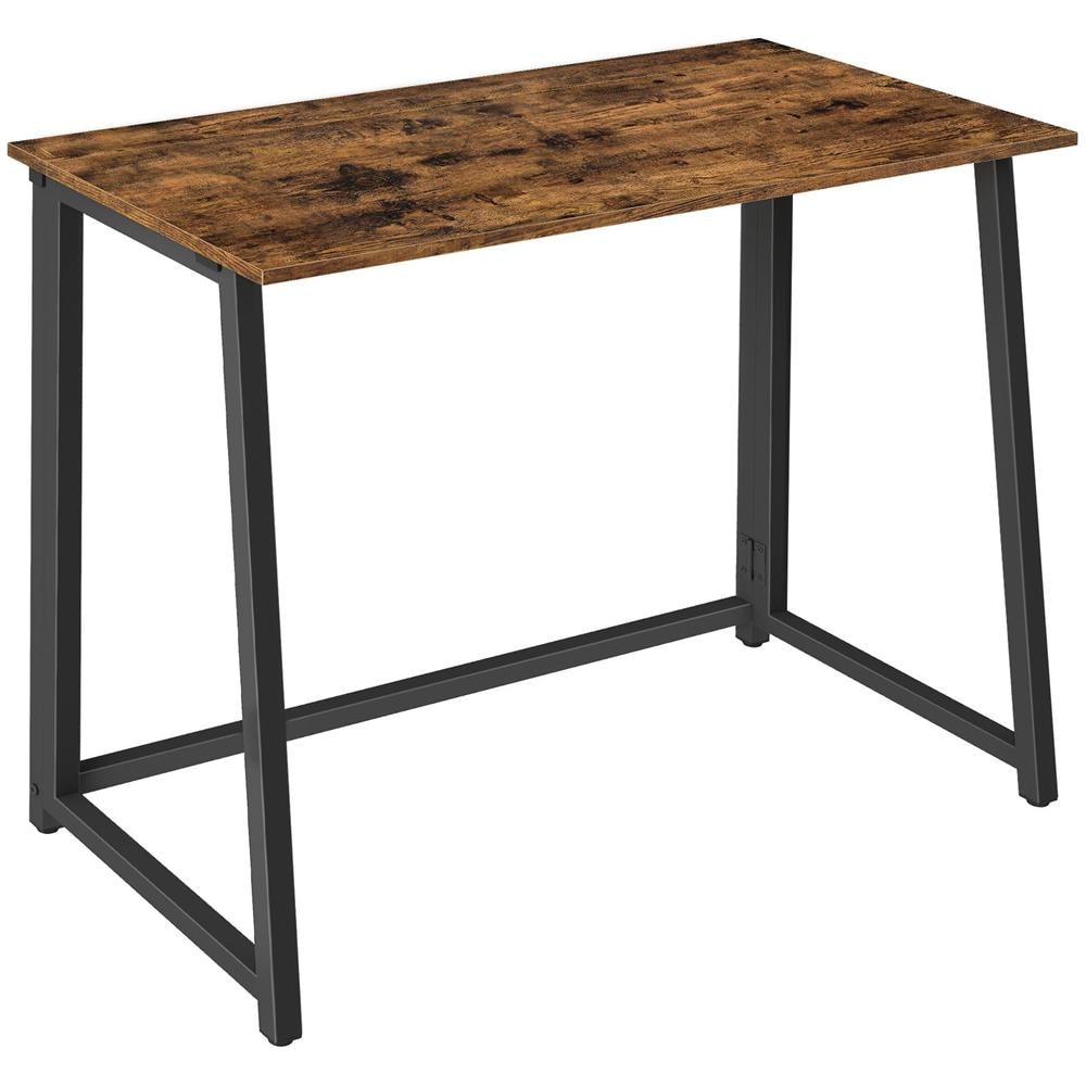 Scrivania per computer MAX 1.0 con gambe nere rustiche, design pieghevole - Foto 1