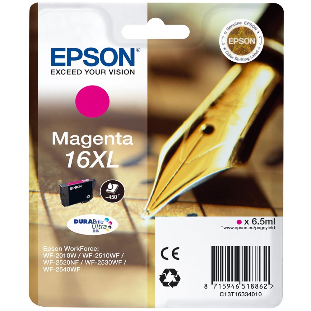 C13T16334020 Cartuccia Ink Originale Magenta per Epson WorkForce WF-2520NF Capacità 450 Pagine  - Foto 1