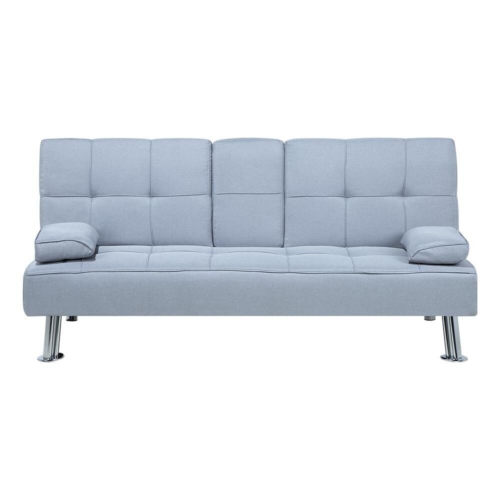 Divano Letto Moderno In Tessuto Grigio Chiaro Roxen - Foto 1