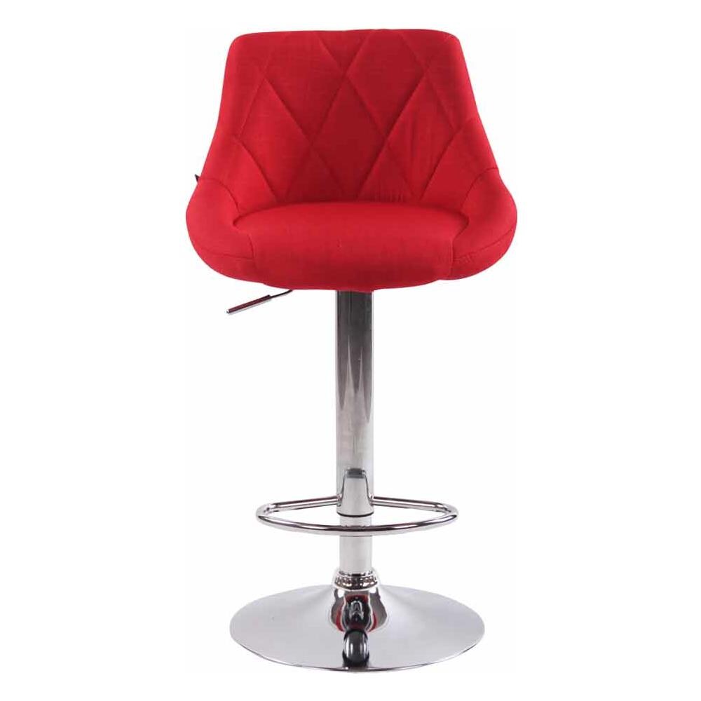 2X Sgabelli Design Lazio in Tessuto - Sedie Cucina Girevoli e Regolabili (83-104 cm) con Poggiapiedi I Sgabelli Bar Imbottiti (2 Pezzi) Rosso - Foto 2