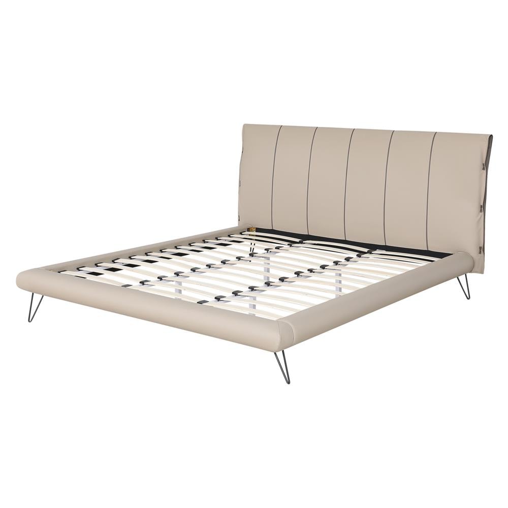 Letto A Doghe In Similpelle Beige 180 X 200 Cm Betin - Foto 2