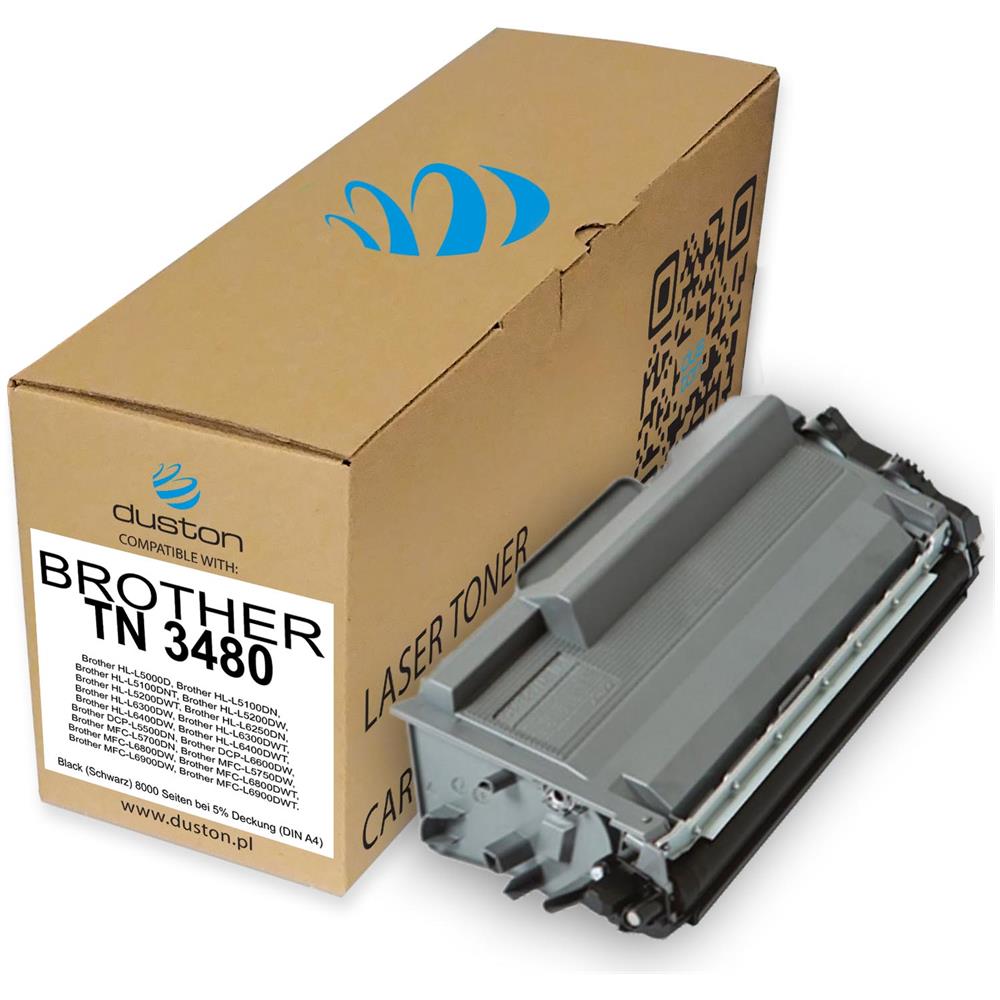 TONER - 2x Tn3480, Tn-3480 Negro Compatible Con Brother Dcp-l5500 L6600 Hl-l5000 L5100 L5200 L6250 L6300 L6400 Mfc-l5700 L5750 L6800 L6900 - Foto 2