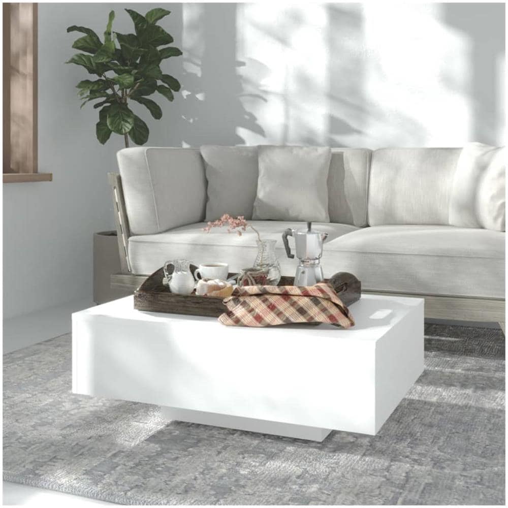 Tavolino da Salotto Bianco 85x55x31 cm in Legno Multistrato - Foto 1