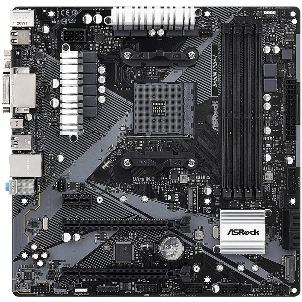 Scheda Madre B450M Pro4 R2.0 Socket AM4 Chipset B450 Micro ATX - Foto 2