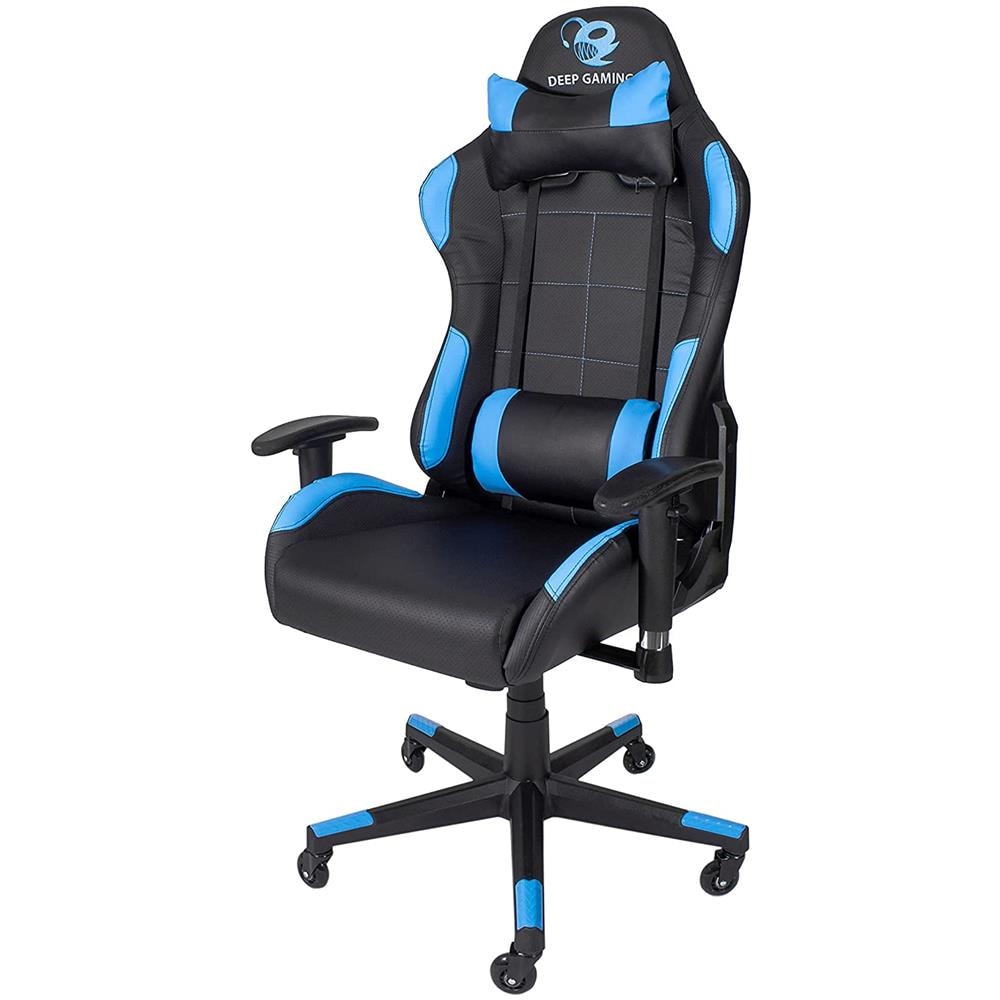 Deep Command Sedia da gaming per PC Seduta imbottita Nero, Blu - Foto 5