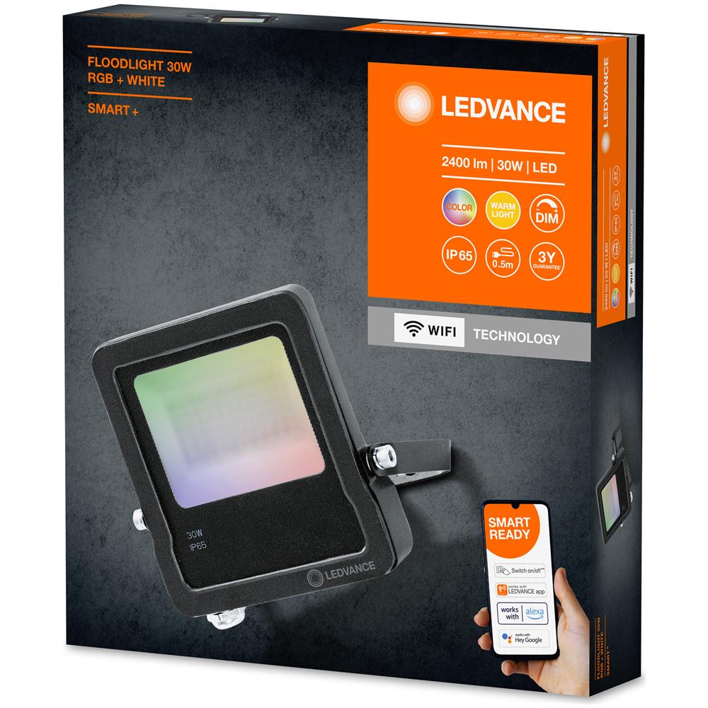 Ledvance Luce Da Esterno Smart Led Da Parete, Wifi, Smart+ Multicolor / 30 W, 220…240 V, Rgbw, 3000 K, Materiale: Alluminio - Foto 2