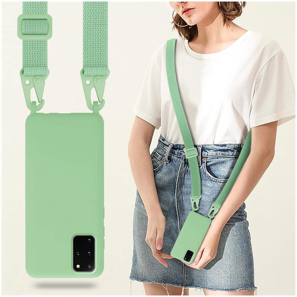Catena Di Telefoni Cellulari Compatibile Con Samsung Galaxy S20 Plus In Liquid Verde Chiaro - Coperchio Di Protezione In Silicone Con Cordino Regolabile In Lunghezza - Foto 7