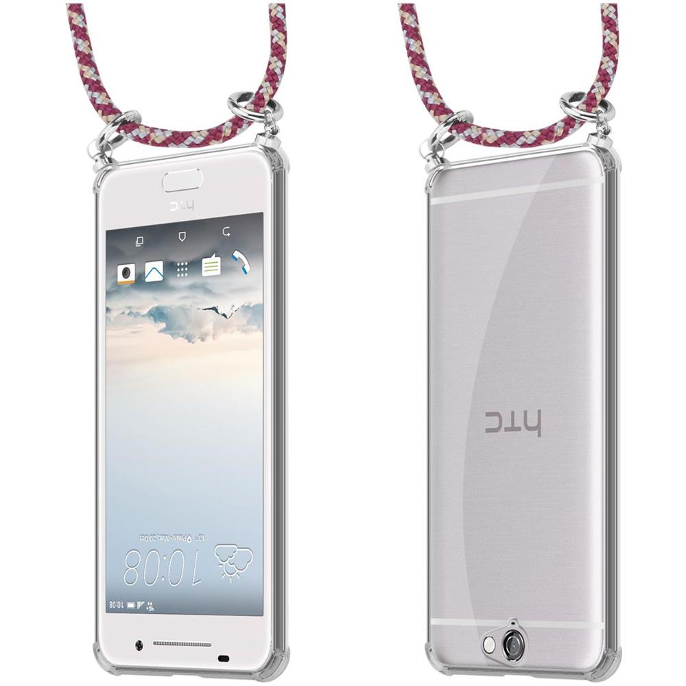 Catena Di Telefoni Cellulari Compatibile Con Htc One A9 In Rosso Giallo Bianco - Coperchio Protettivo In Silicone Con Anelli D'argento, Cinturino In Corda E Custodia Staccabile - Foto 8