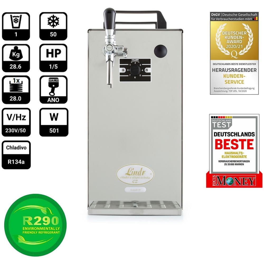 Spillatore Birra K 40 Spillatrice Birra Raffreddatore A Flusso Di Birra A 1 Linea, Raffreddatore A Secco, 50 Litri / H - Foto 2