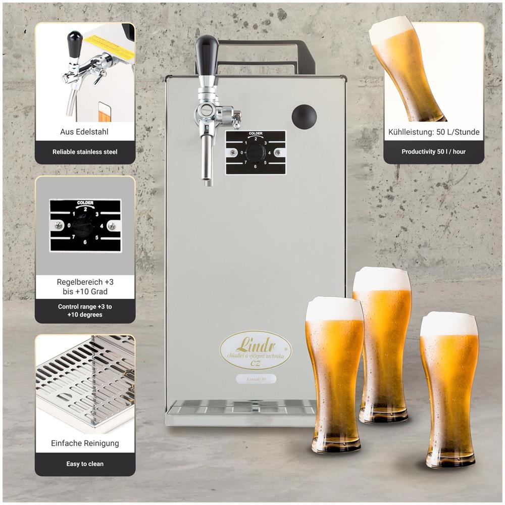 Spillatore Birra K 40 Spillatrice Birra Raffreddatore A Flusso Di Birra A 1 Linea, Raffreddatore A Secco, 50 Litri / H - Foto 3