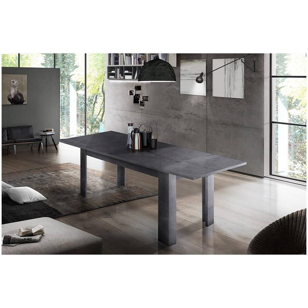 Tavolo Allungabile Midland Dmora - Da Consolle A Tavolo Da Pranzo, Cemento/Bianco, 140-190x90cm