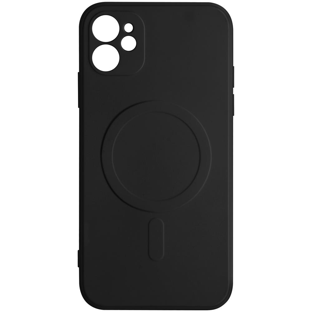 Cover Magsafe Iphone 11 Silicone Flessibile Interno Soft-touch Mag Cover Nera - Foto 1