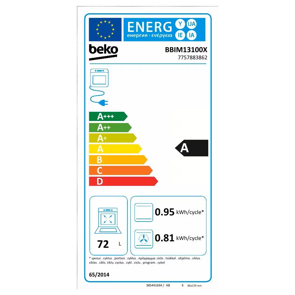 Forno Elettrico da Incasso BBIM13100X Capacità 72 L Multifunzione Ventilato Pulizia a Vapore Potenza 2600 W Colore Nero - Foto 2