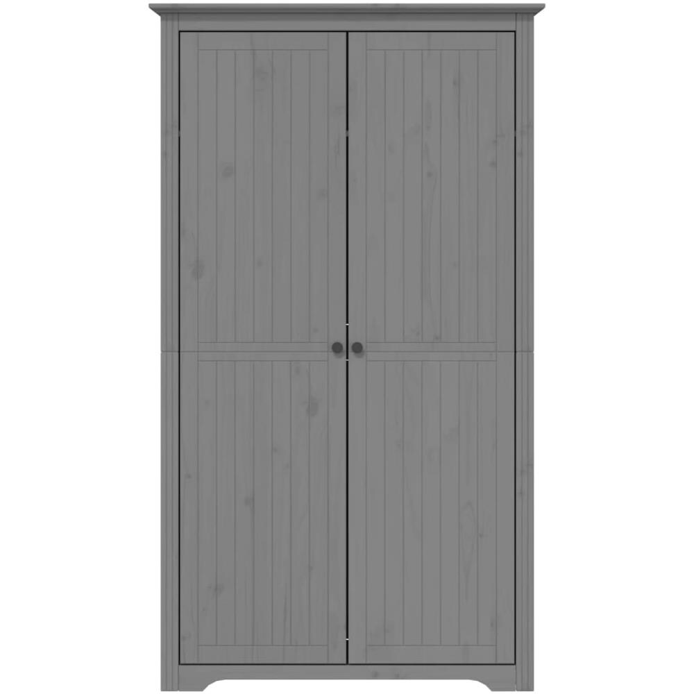 Armadio Bodo 101x52x176,5 Cm In Legno Massello Di Pino Grigio - Foto 3