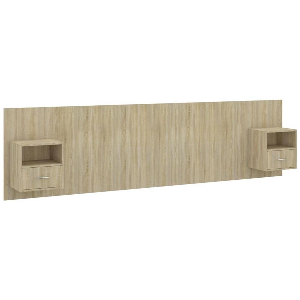 Testiera Letto Con Armadietti Legno Multistrato Rovere Sonoma - Foto 2