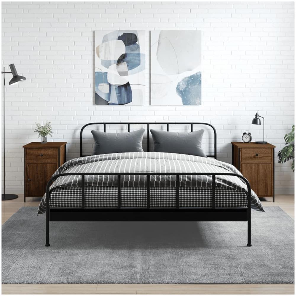 Comodini Rovere Marrone 2 Pz 40x42x60 Cm Legno Multistrato - Foto 1