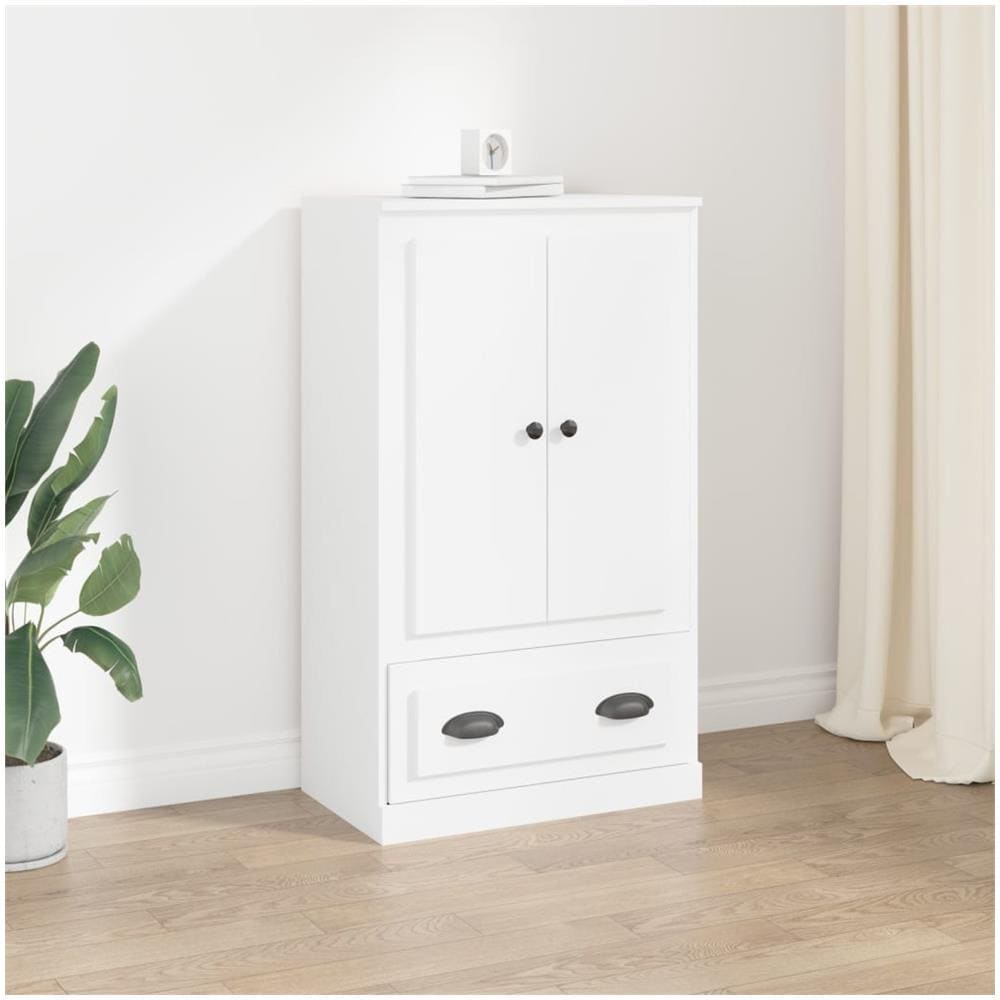 Credenza Bianca 60x35,5x103,5 Cm In Legno Multistrato - Foto 1